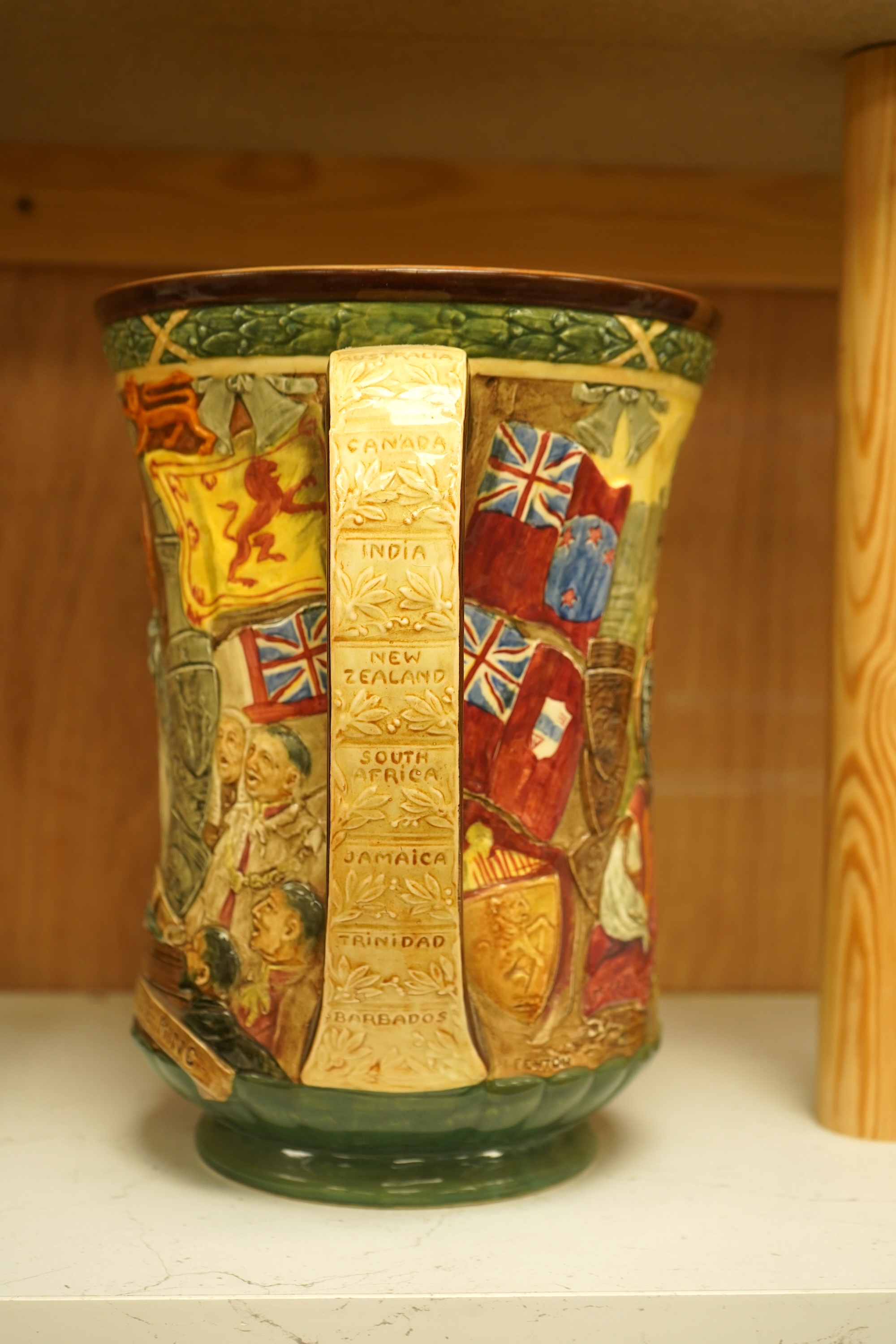 A Royal Doulton Edward VIII commemorative loving cup by Noke, limited edition 989/2000, with certificate, 26cm high